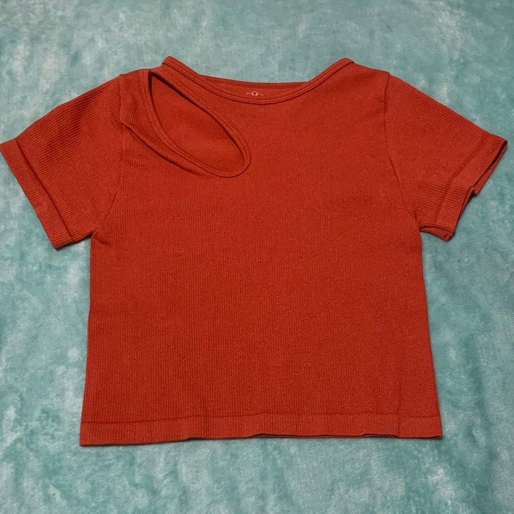 Aura Red Cutout Crop Top